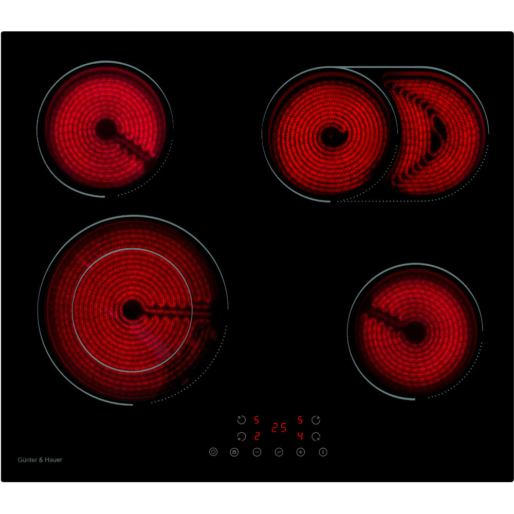 Варочная поверхность GUNTER & HAUER CER 642 Электроконфорки 4