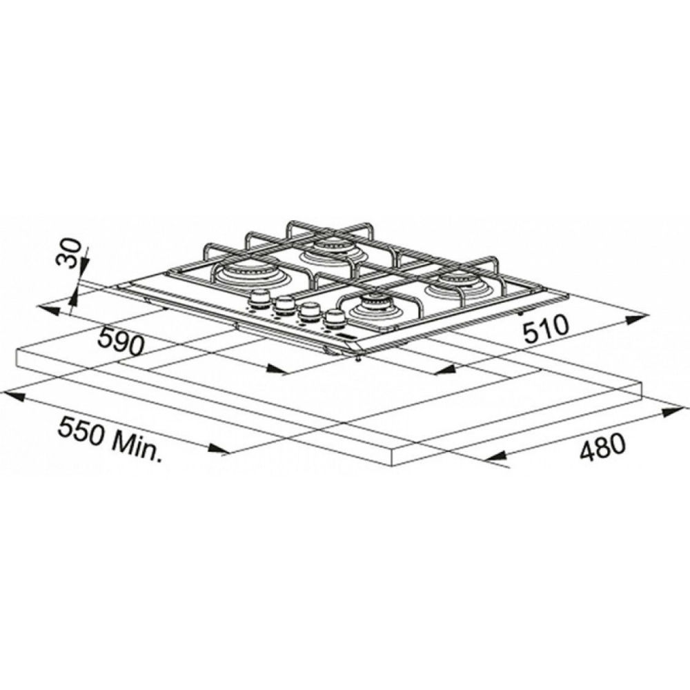 Варочная поверхность FRANKE Smart FHLM 604 4G GF E (106.0263.748) Тип поверхности газовая