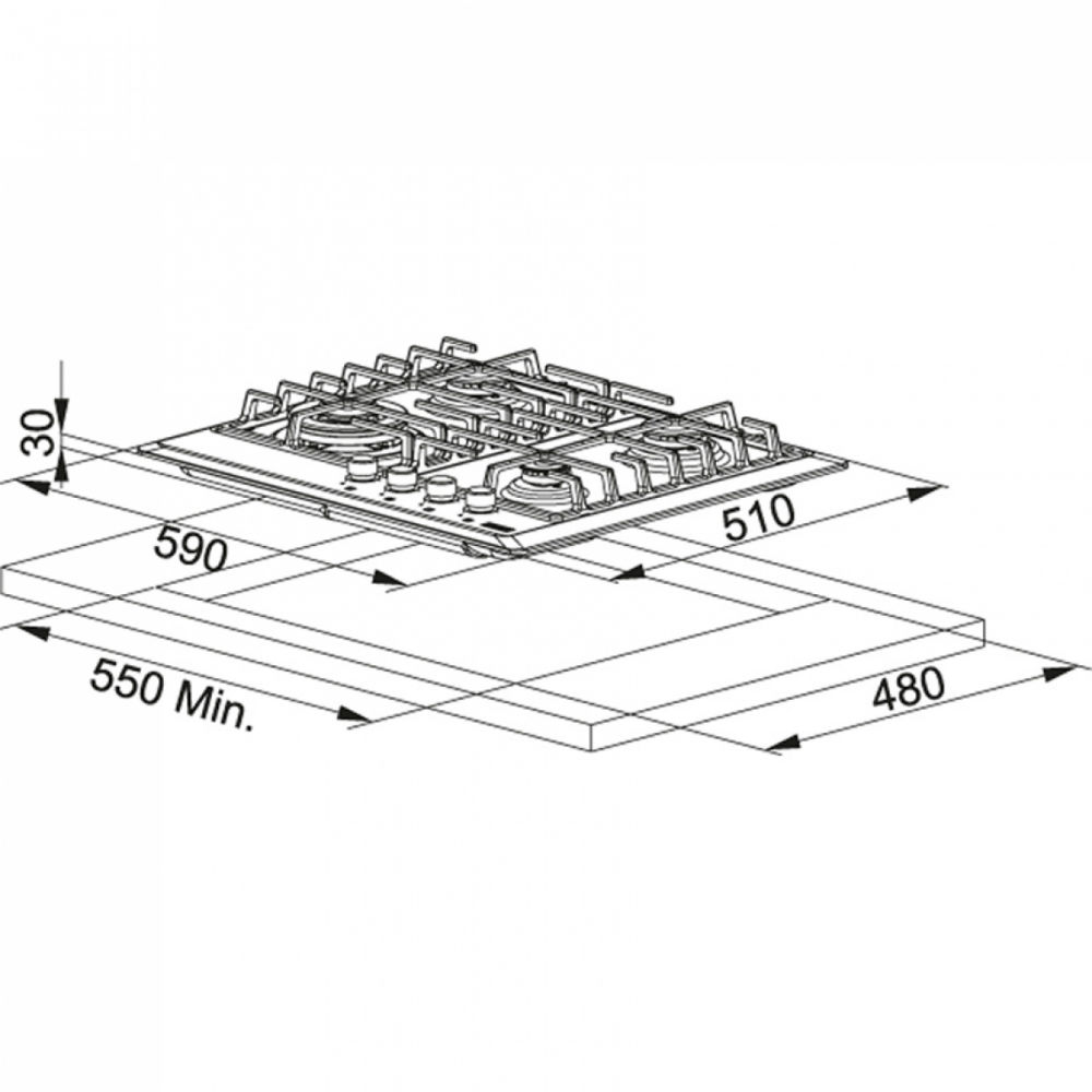 Варочная поверхность FRANKE Smart FHM 604 3G TC WH E (106.0155.413) Тип поверхности газовая