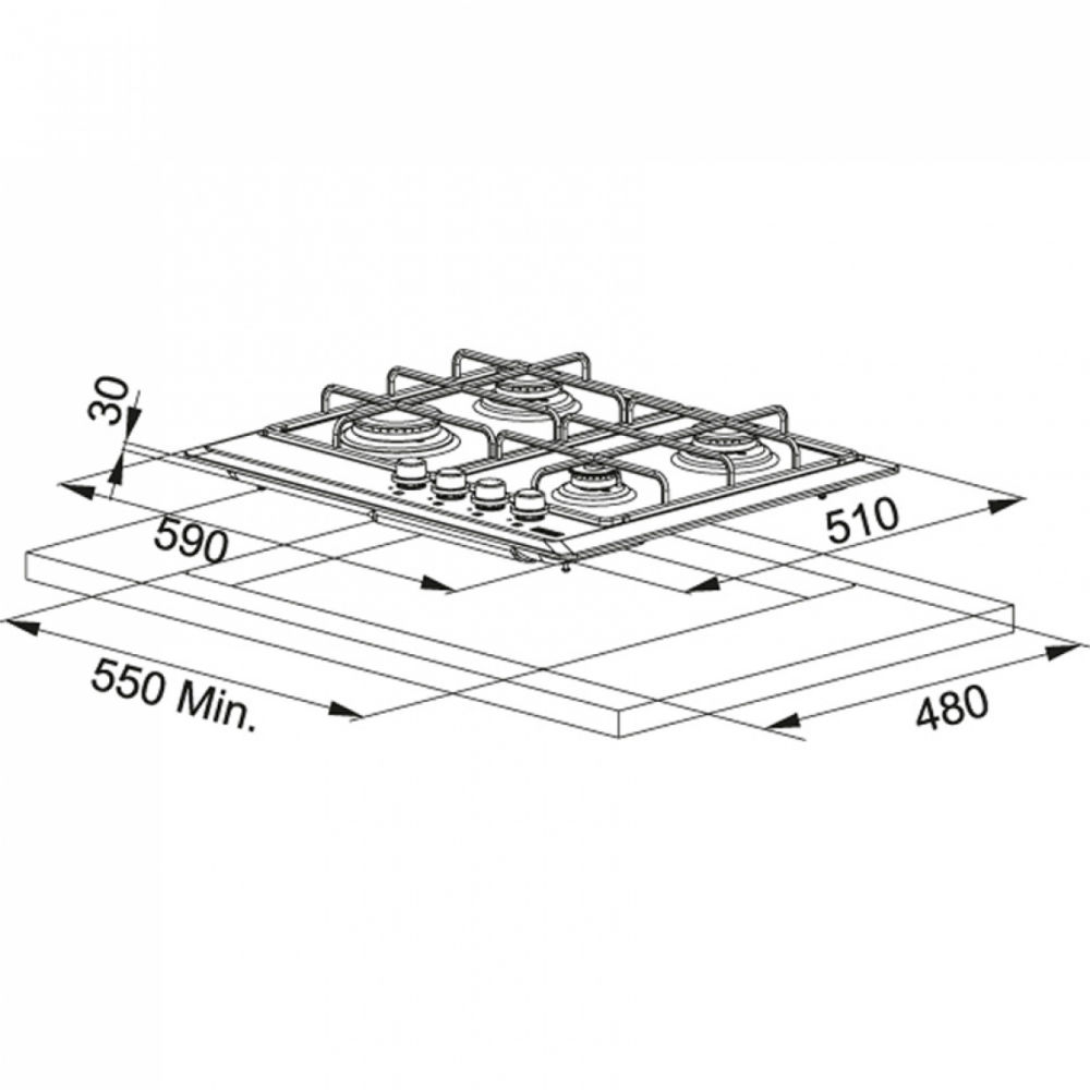 Варочная поверхность FRANKE Smart FHMR 604 4G XS E (106.0049.038) Тип поверхности газовая