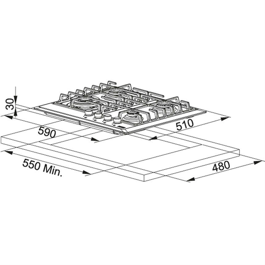 Варочная поверхность FRANKE FHM 604 3G TC OA E (106.0037.674) Тип поверхности газовая