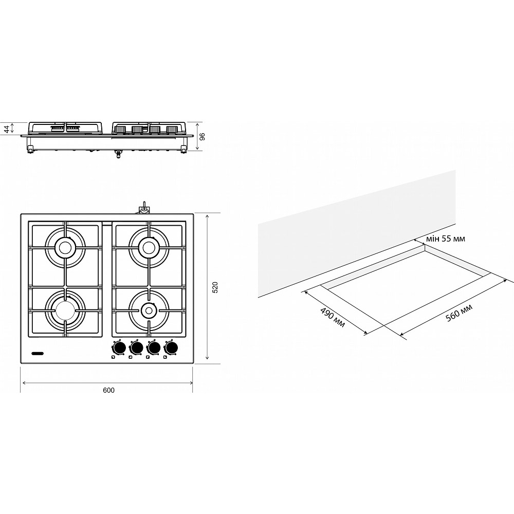 Фото 15 Варочная поверхность ELEYUS INGA 60 WH CF