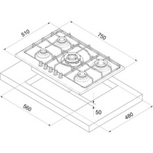 Варочная поверхность FREGGIA HR750VGTAN