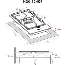 Варильна поверхня PERFELLI HGG 31404 BL