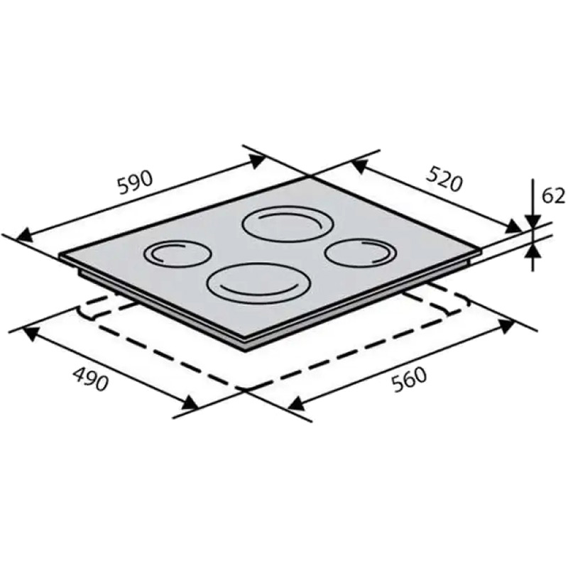 Внешний вид Варочная поверхность VENTOLUX HI 64 TC