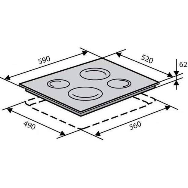 Внешний вид Варочная поверхность VENTOLUX HI 64 TC FBS