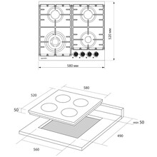 Варильна поверхня PYRAMIDA PFG 604 T BL B