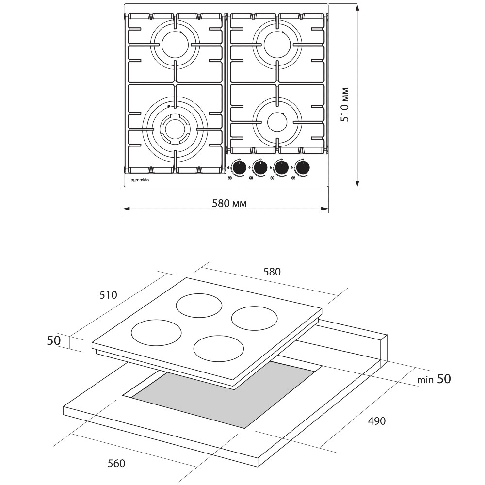 В Украине Варочная поверхность PYRAMIDA PFX 604 T IX B