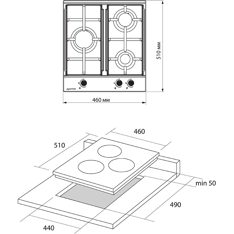 В Украине Варочная поверхность PYRAMIDA PFX 453 IX B