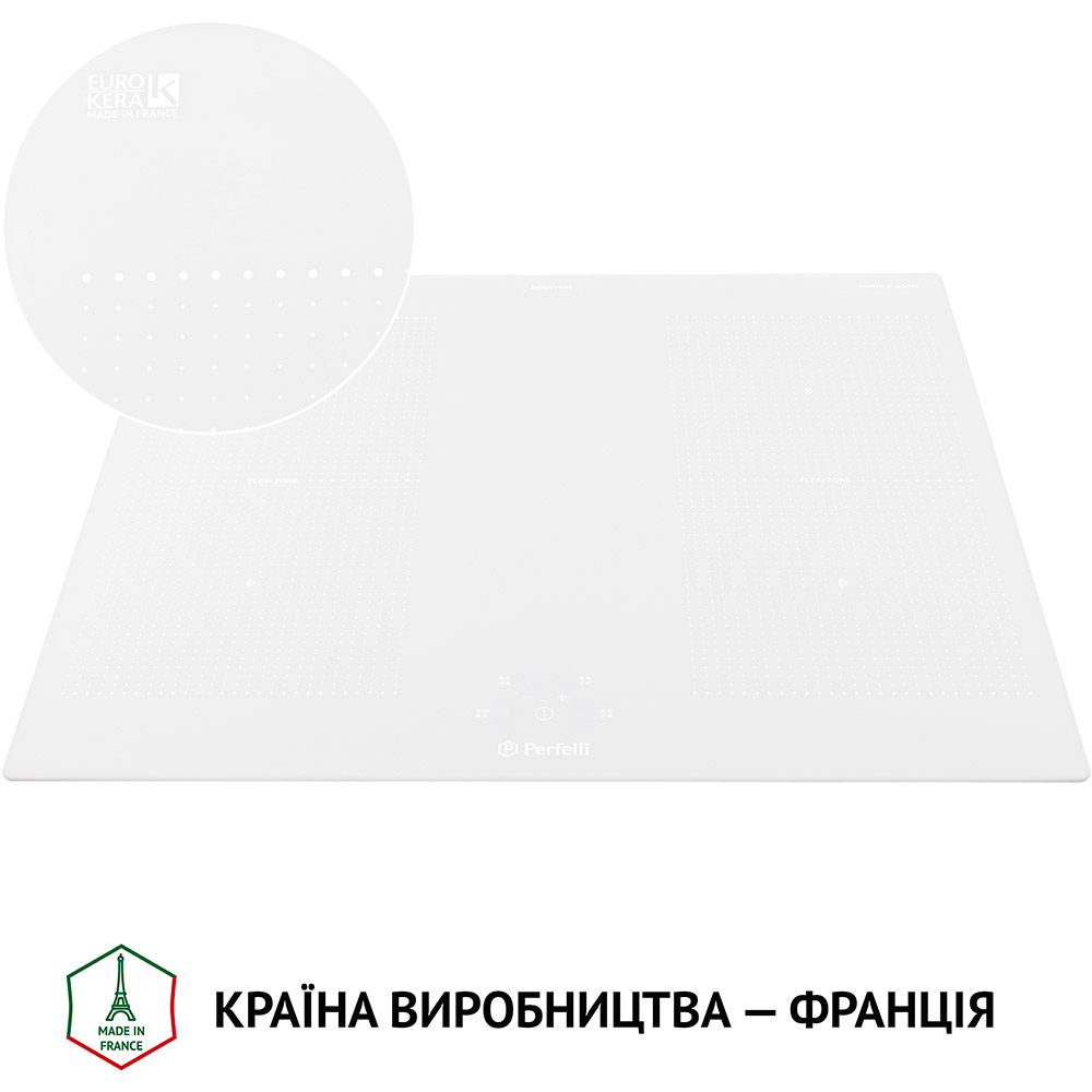 Варильна поверхня PERFELLI HI 684 WH Індукційні конфорки 4
