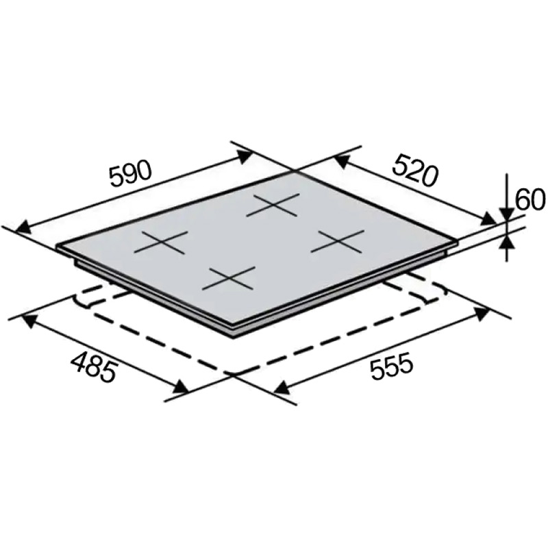 Внешний вид Варочная поверхность VENTOLUX HI 64 TC FBS SQFZ SL