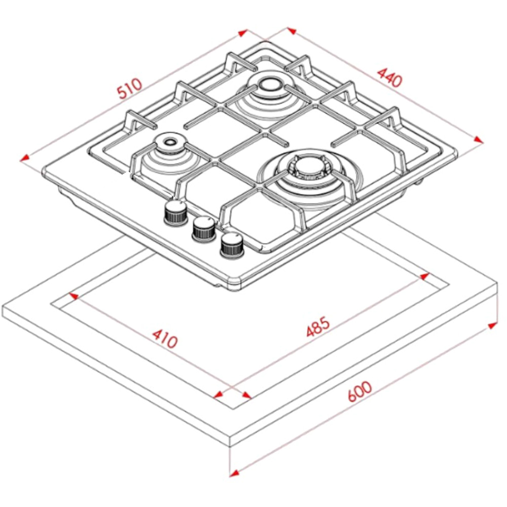 Фото 20 Варочная поверхность ELEYUS MAGENTA 45 BL CTF