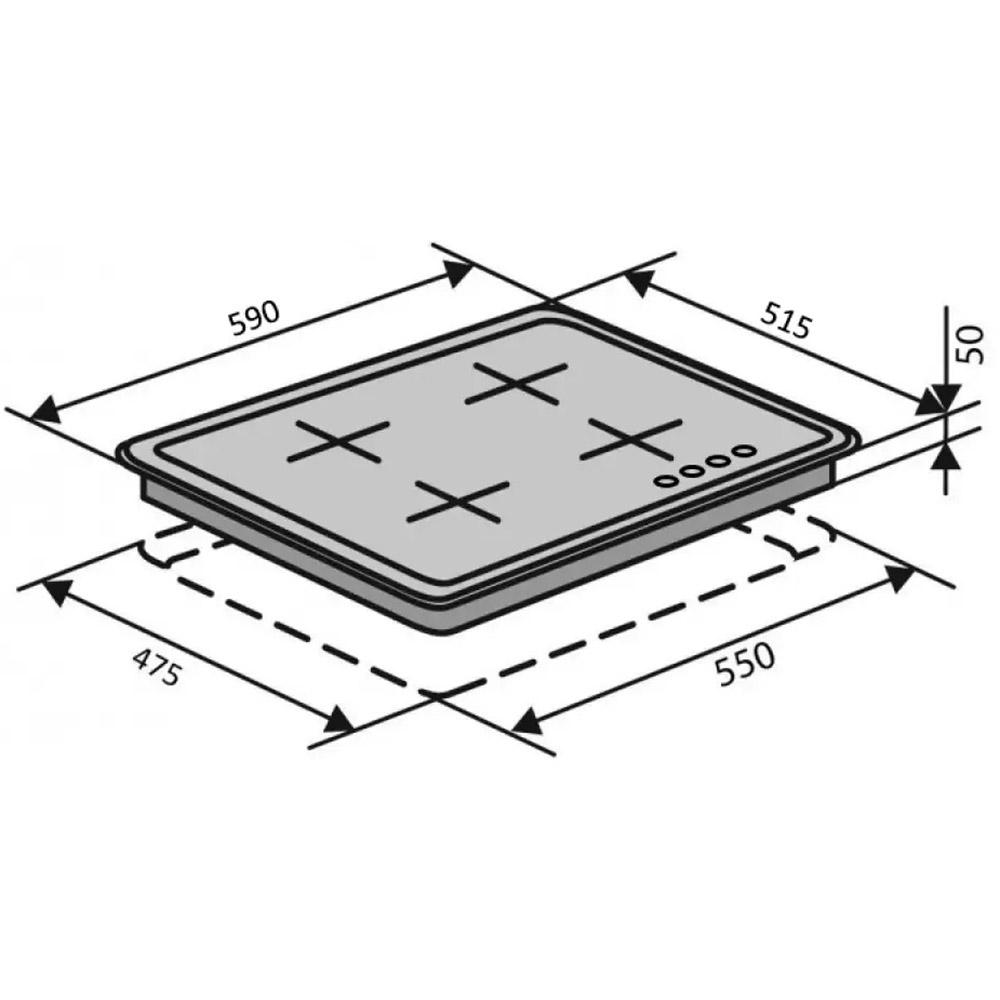 Внешний вид Варочная поверхность VENTOLUX HG640-TA3G CEST (WH)