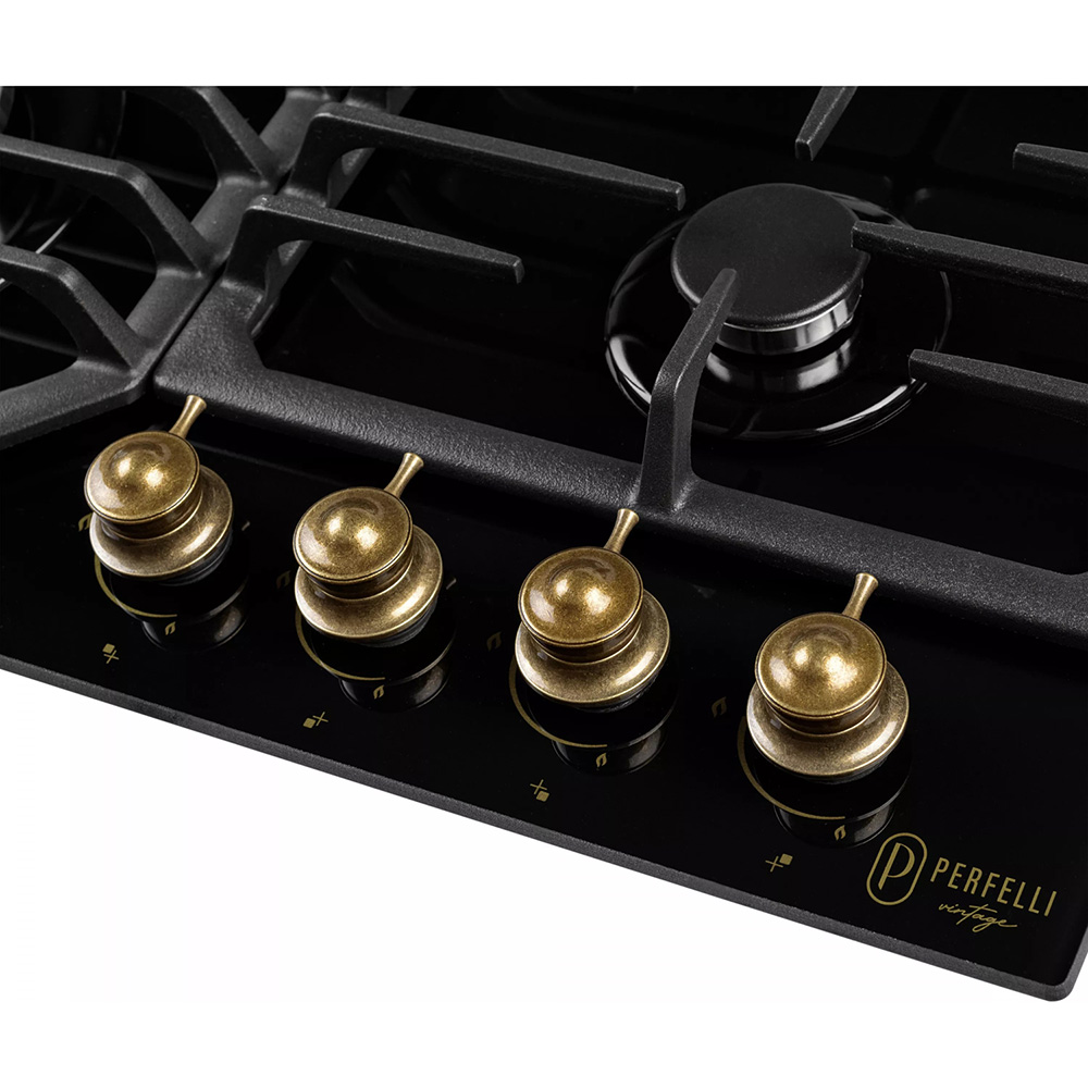 Варильна поверхня PERFELLI Vintage GW69C Nero Комплектація гарантійний талон, інструкція, кабель живлення з вилкою, мікрофіша, монтажний комплект, перехідники (жиклери) на балонний газ
