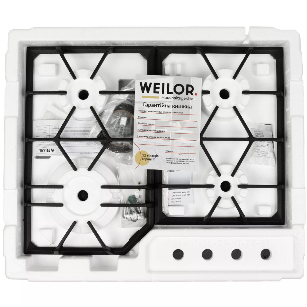 Зображення Варильна поверхня WEILOR GM 604 WH