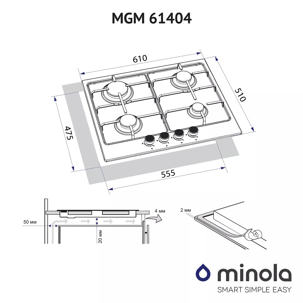 Зображення Варильна поверхня MINOLA MGM 61404 WH
