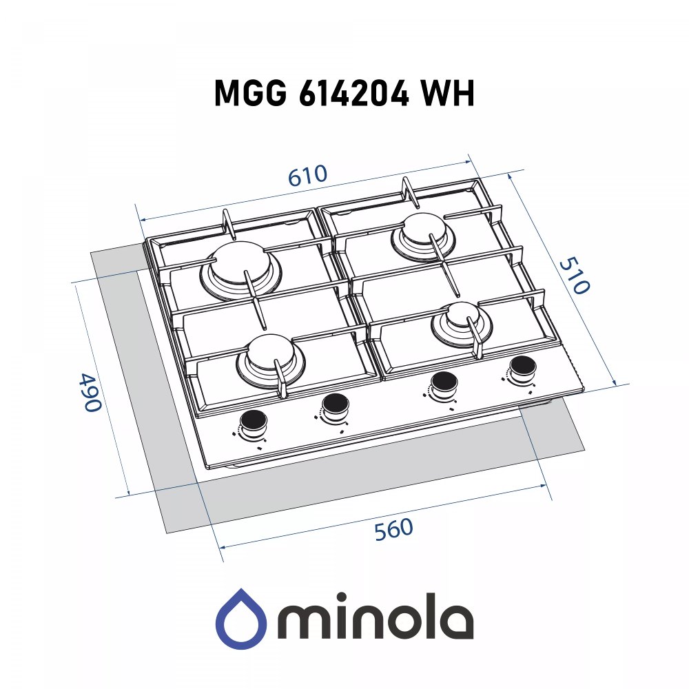 Зображення Варильна поверхня MINOLA MGG 614204 WH