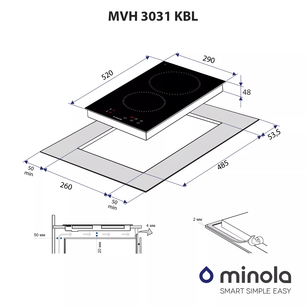 Зображення Варильна поверхня MINOLA MVH 3031 KBL