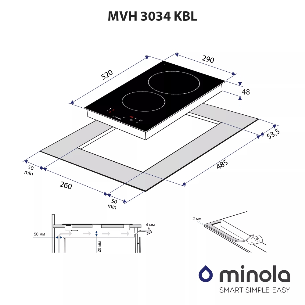 Зображення Варильна поверхня MINOLA MVH 3034 KBL