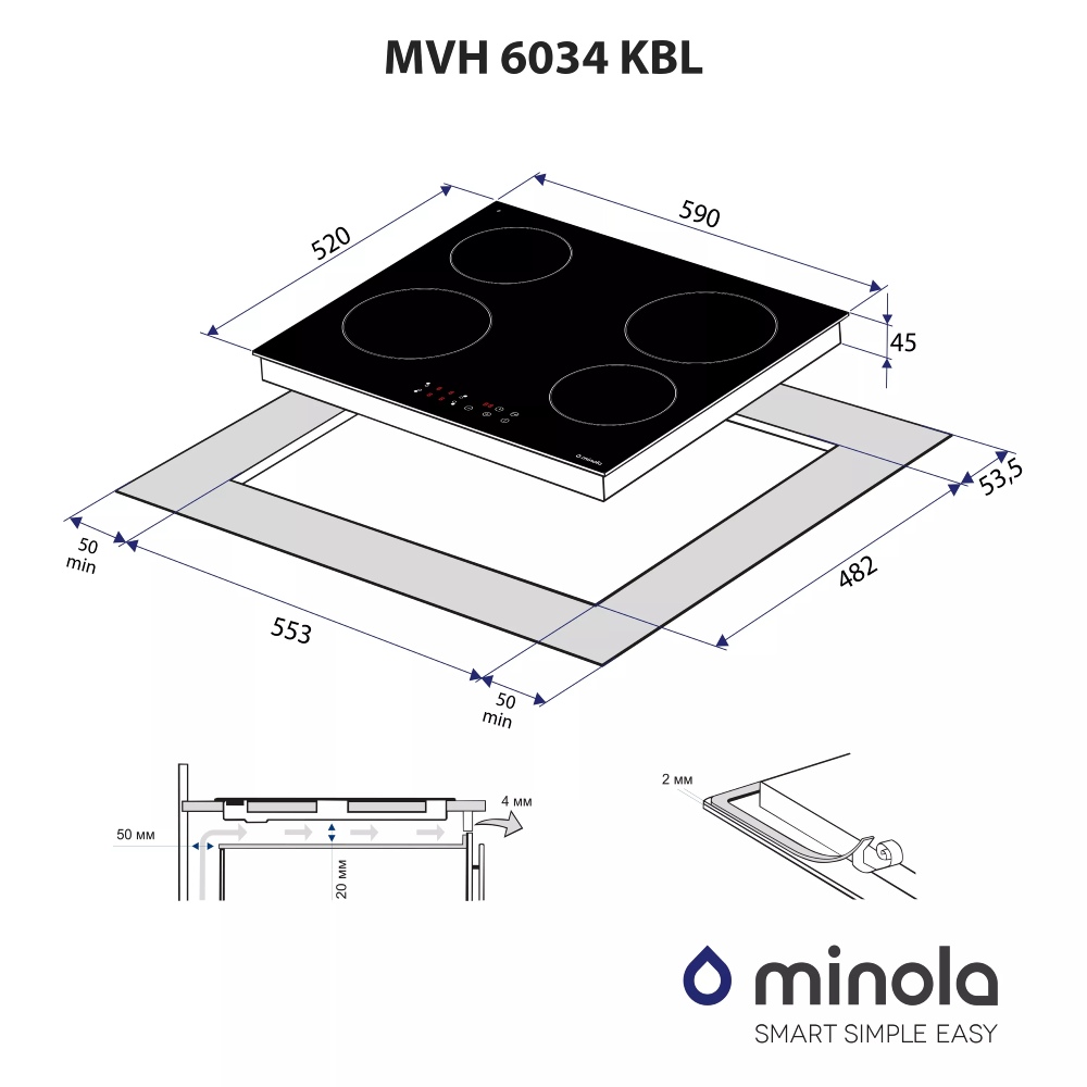 Зображення Варильна поверхня MINOLA MVH 6034 KBL