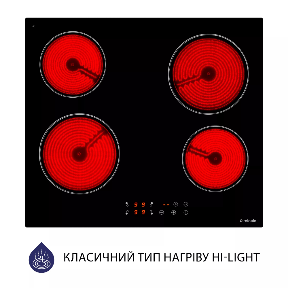 Варильна поверхня MINOLA MVH 6034 KBL Вага в упаковці 8.62