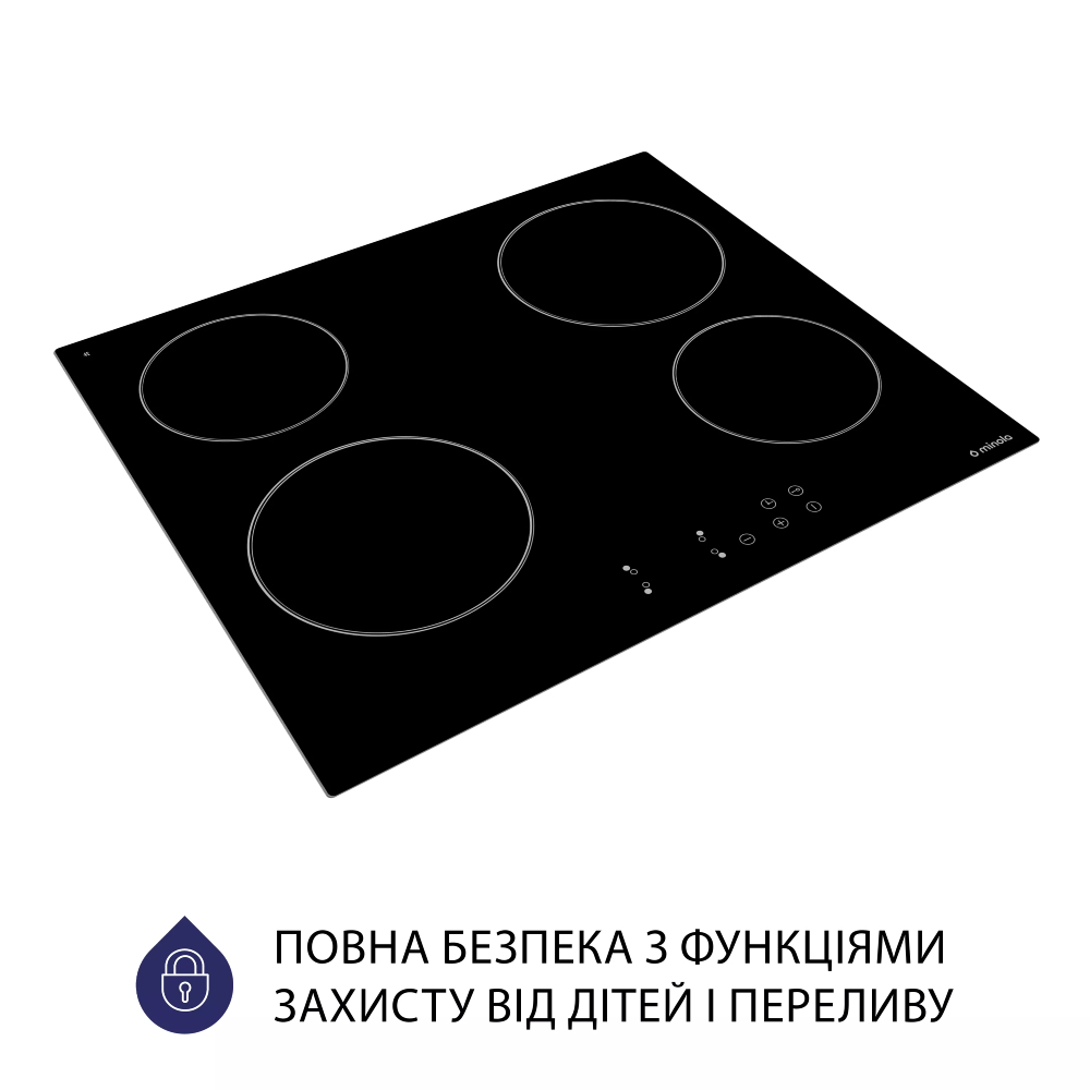 Варильна поверхня MINOLA MVH 6034 KBL Матеріал поверхні склокераміка
