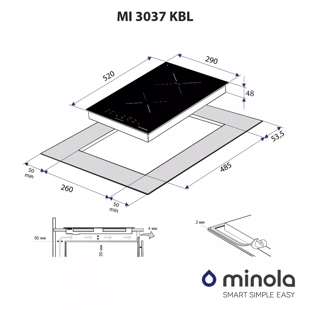 Зображення Варильна поверхня MINOLA MI 3037 KBL