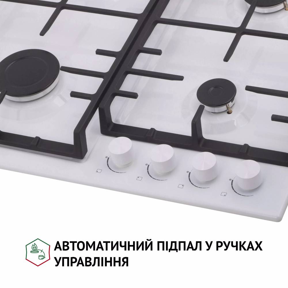 Варильна поверхня PERFELLI HGM 61427 WH Комплектація Інструкція, гарантійний талон, мікрофіша, монтажний комплект, перехідник на балонний газ