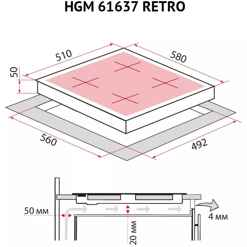 Покупка Варильна поверхня PERFELLI HGM 61637 WH RETRO