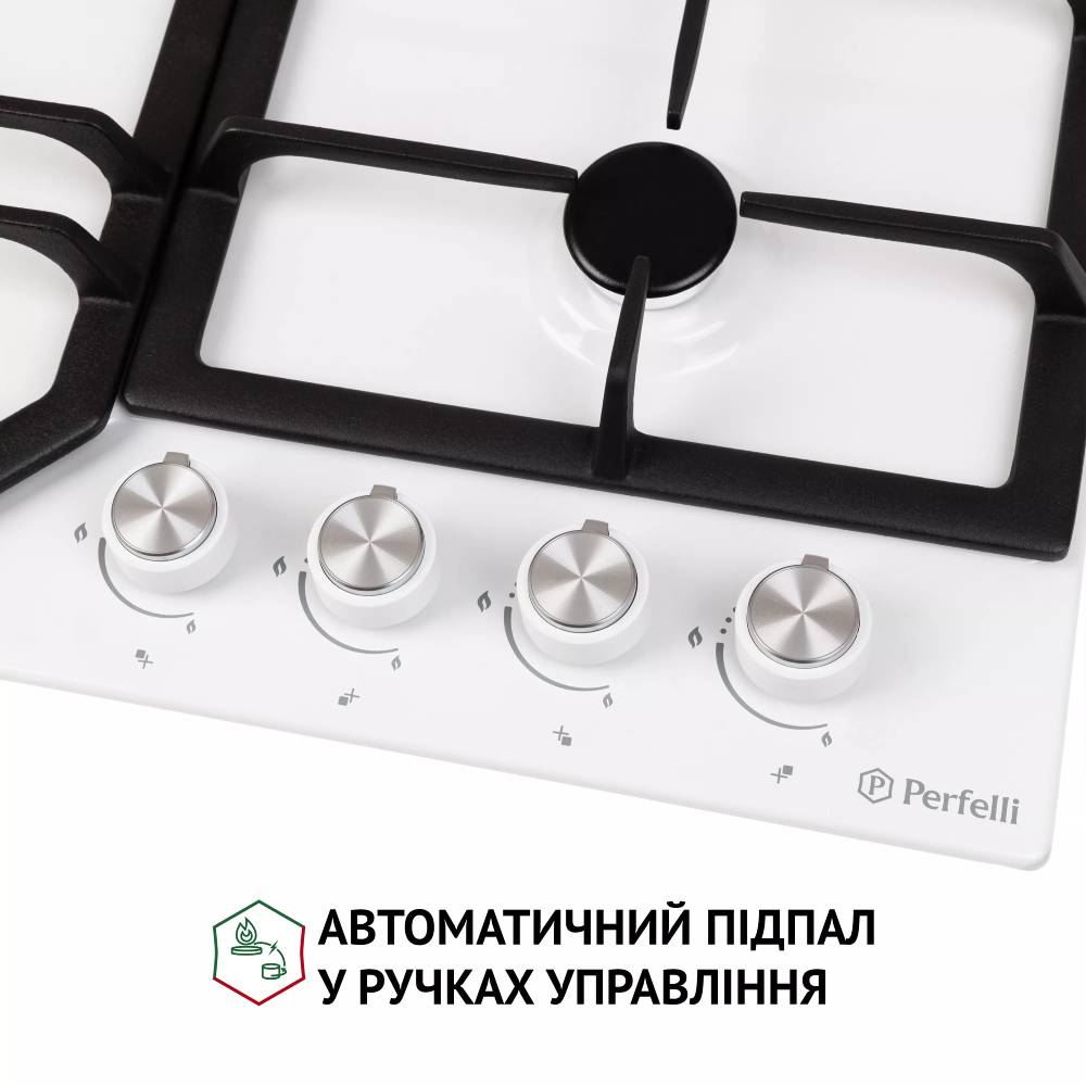 Варильна поверхня PERFELLI HGM 61424 WH Тип поверхні газова