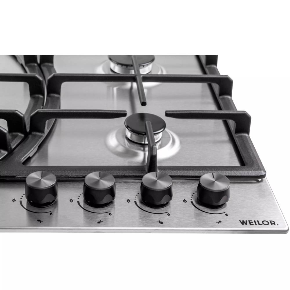 Варильна поверхня WEILOR GM W 644 SS Комплектація Інструкція, гарантійний талон, монтажний комплект, перехідник на балонний газ, шнур з вилкою