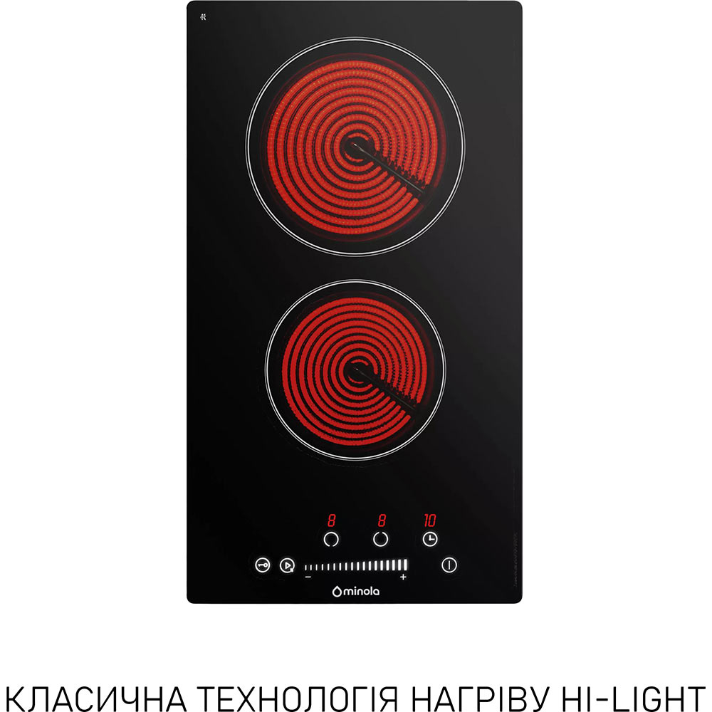 Варильна поверхня MINOLA MHS 3074 TBL (0500019) Центральна задня 1800 Вт, Ø 200 мм