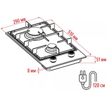 Варильна поверхня PERFELLI PERLA G32C BIANCO