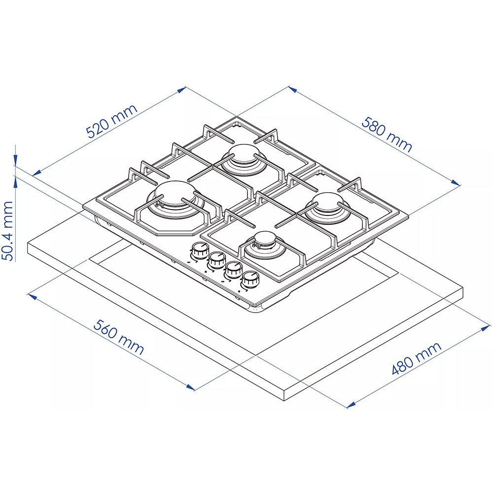 Варильна поверхня MINOLA MGM 61622 WH Ліва задня 2000 Вт