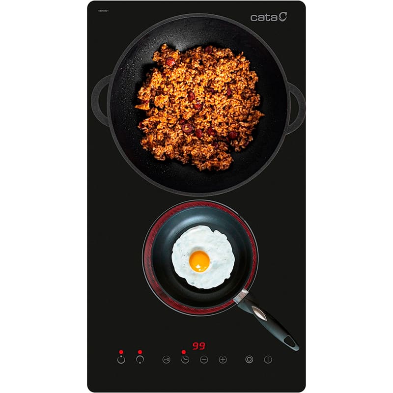 Варочная поверхность CATA TD 3002 BK (08060405) Центральная задняя 1000/2000 Вт, 190/120 мм