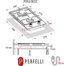 Варильна поверхня PERFELLI PERLA M32C BIANCO
