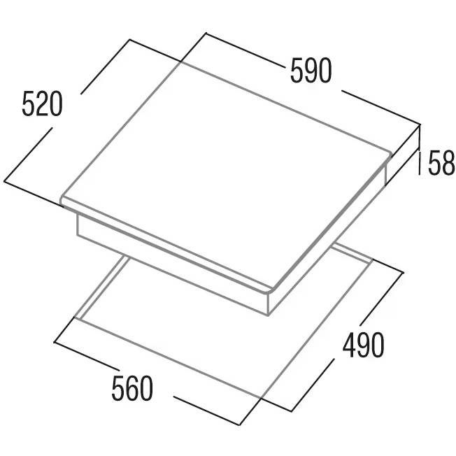 Варильна поверхня CATA IB 6324E2 BK (08063119) Права задня 2300/1800 Вт, 180 мм