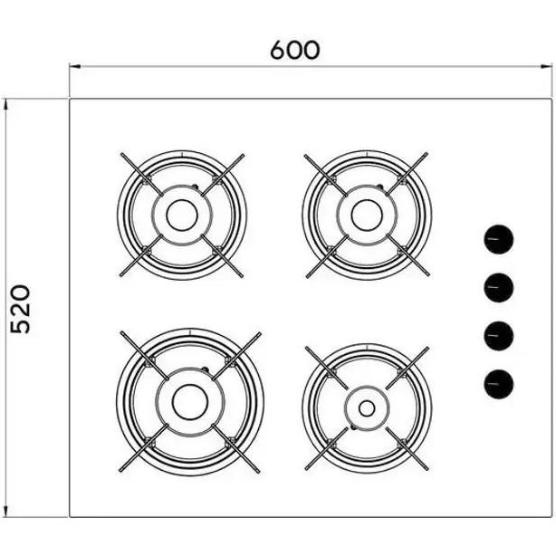 Изображение Варочная поверхность KUMTEL KO-40TAHDF С BLACK GLASS