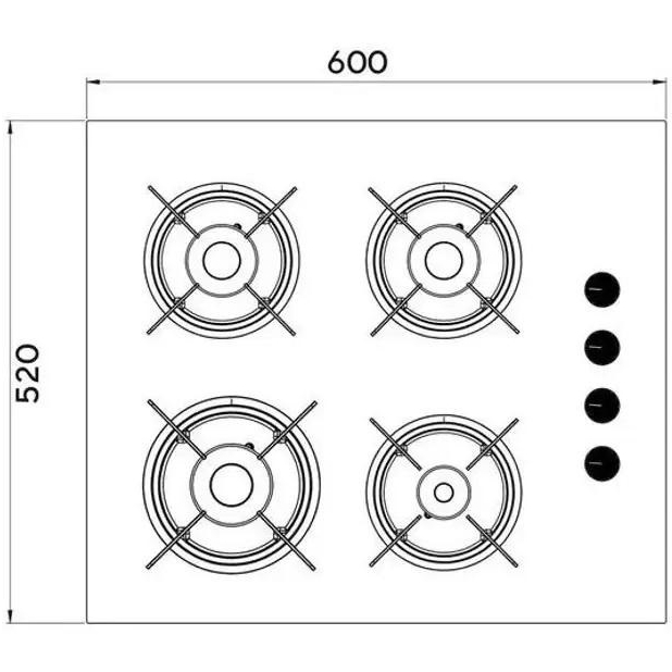 Изображение Варочная поверхность KUMTEL KO-40TAHDF С WHITE GLASS