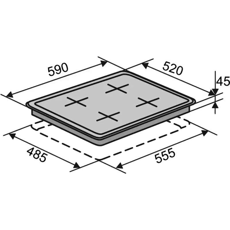 Варочная поверхность VENTOLUX HV 65 TC SL Правая задняя 1800/2000 Вт, 200 мм