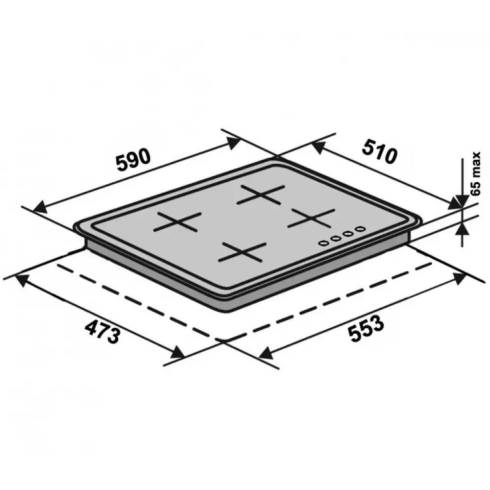 Варочная поверхность VENTOLUX HG L7 CEST (BK) Правая задняя 1,75 кВт