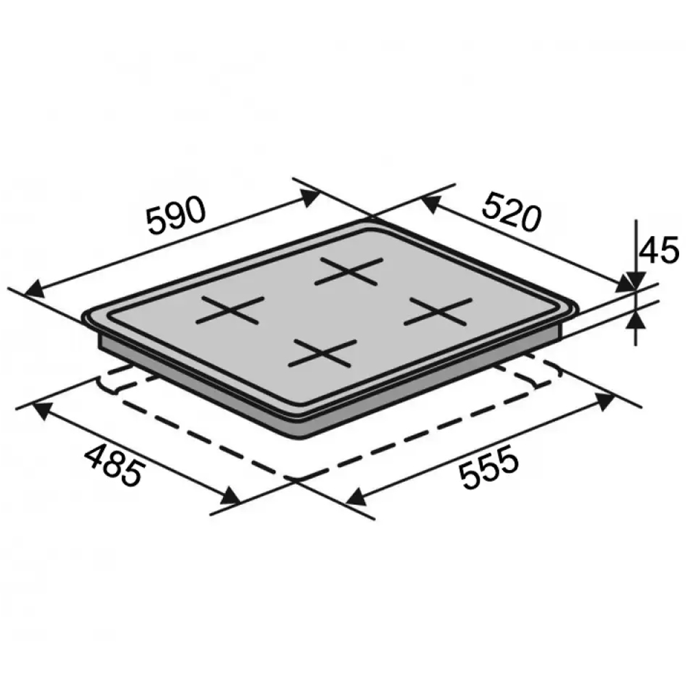 Варильна поверхня VENTOLUX HV 66 TC SL Ліва задня 165 мм, 1,2 кВт