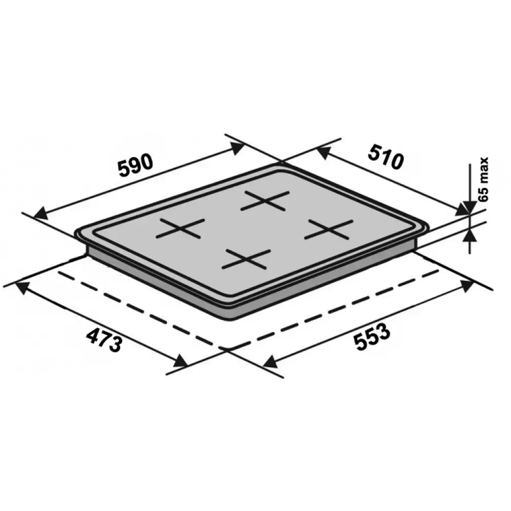 Варочная поверхность VENTOLUX HG C7 CS (BK) Правая задняя 1750 Вт