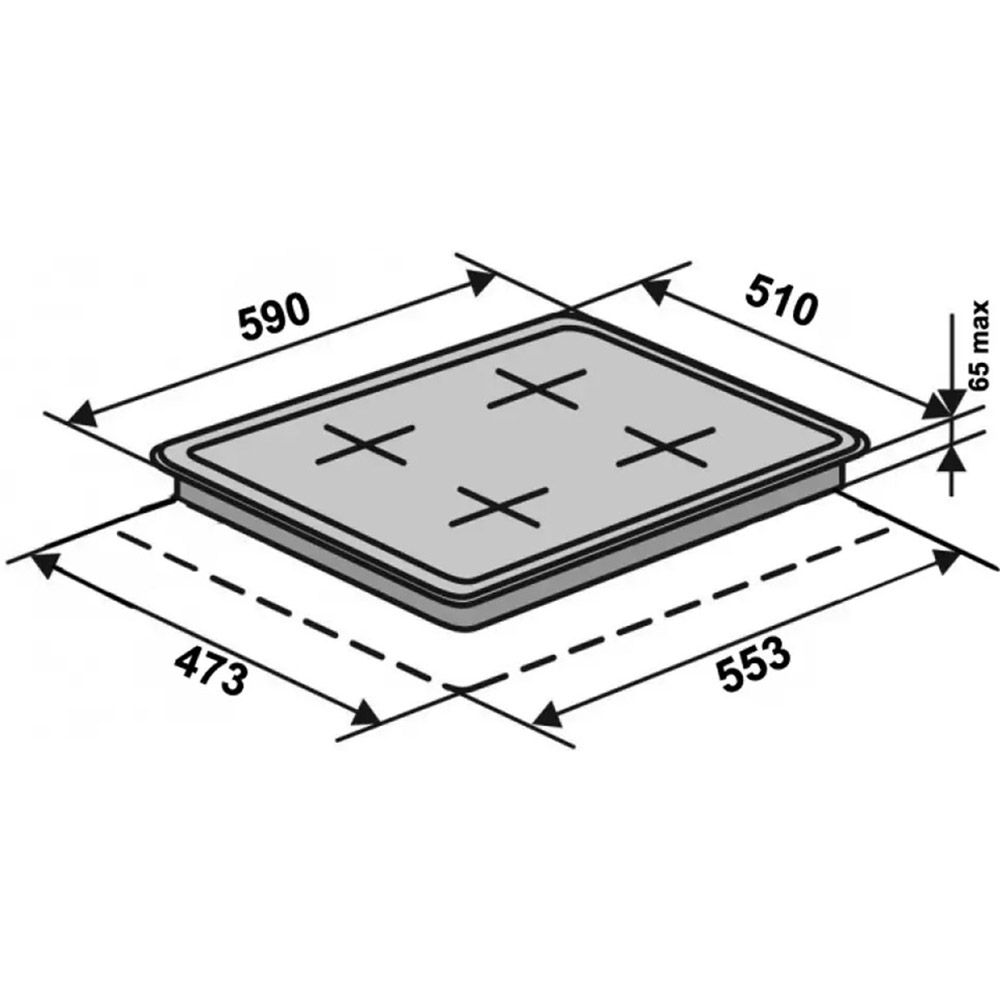 Варильна поверхня VENTOLUX HG L7 CS (BK) Права задня 1750 Вт