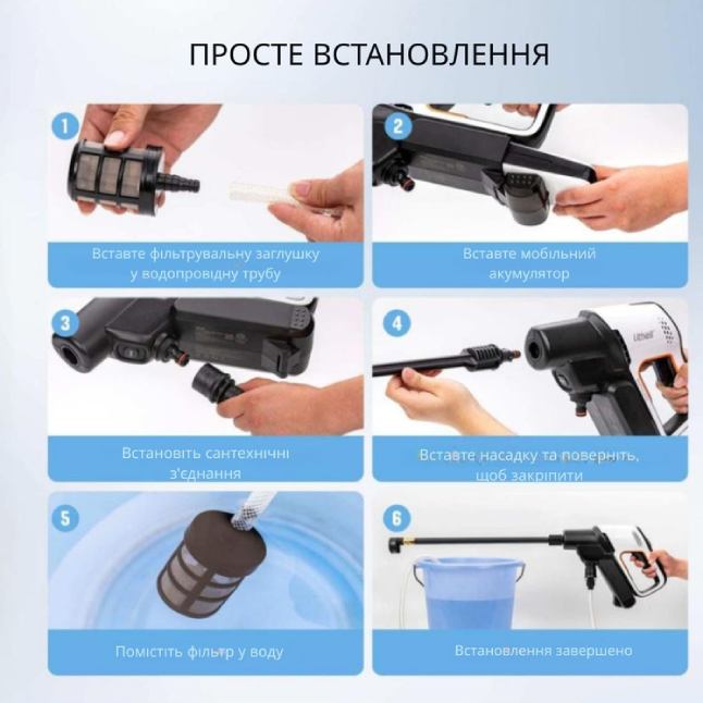 Мінімийка LITHELI U20PC00-0U120 Особливості робота від акумулятора