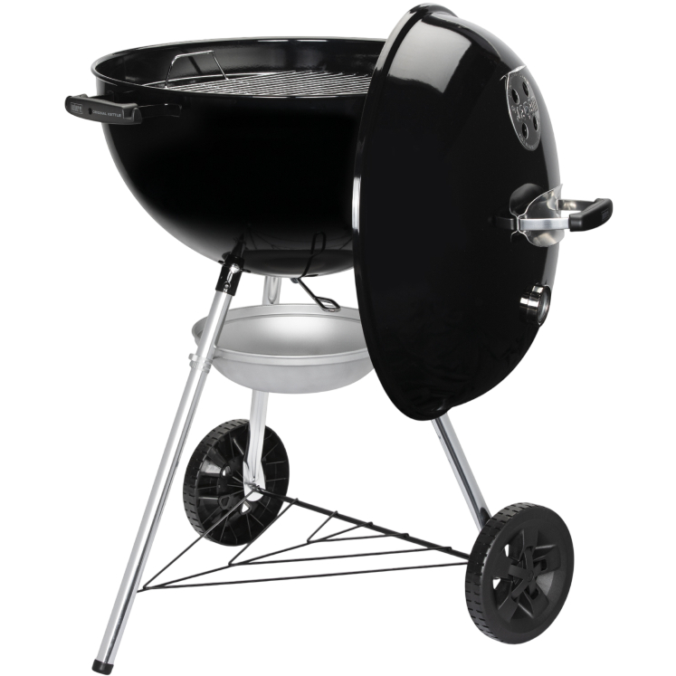 Гриль вугільний WEBER Original Kettle 57 см (1502202) Додатково Система чищення One-Touch, Термостійкі ручки котла та кришки, Термометр