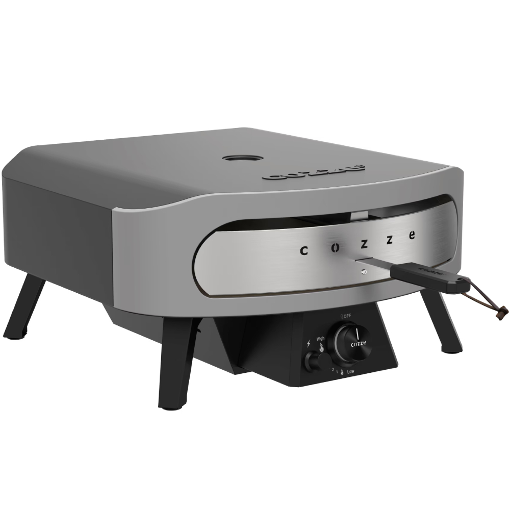 Піч для піци COZZE 17" CLASSIC 90426 Додатково Фронтальний отвір: 44,5 х10, 5 см; Площа випікання: Ø42,5 см; Максимальна висота випікання: 9,5 см; Розмір каменю для піци: 42,5х1 см, кордієрит, сертифікація LFGB; Обертання каменю на 360°; З термометром; Температура до 500 ° C; Підсвічування