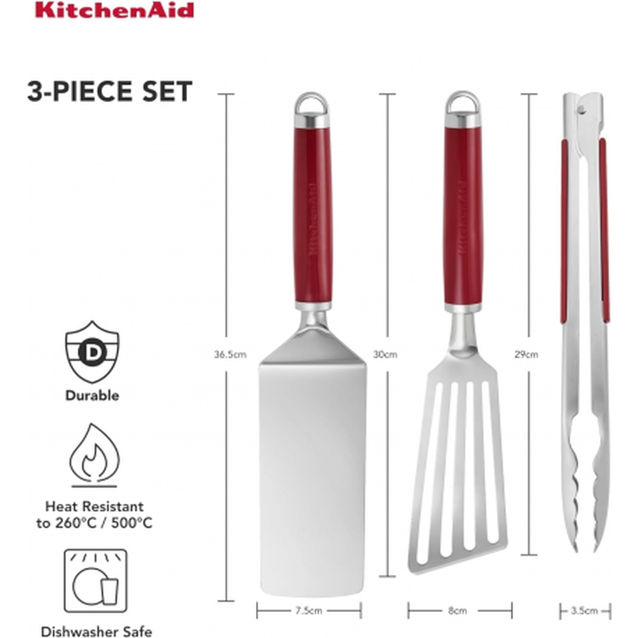 Набір для гриля KITCHENAID Coreline 3 предмети Red (KAG930OHERE) Матеріал нержавіюча сталь