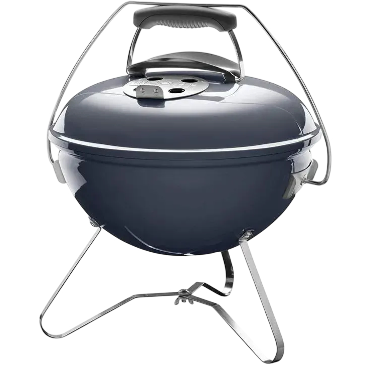 Гриль угольный WEBER Smokey Joe Premium 37 см сланцево-голубой (1126804) Дополнительно ручки из нейлона, армированного стеклом; фиксатор и держатель крышки Tuck-n-Carry