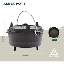 Казан GROENBERG Askja Pot Black 4 л (266016)